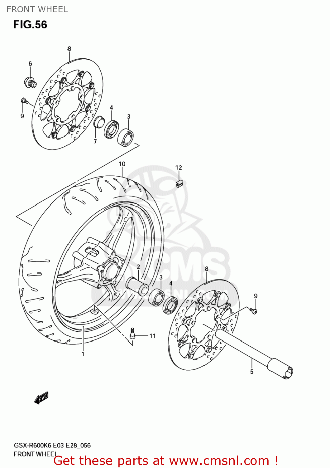 FRONT WHEEL GSXR600 2007 (K7) USA (E03)