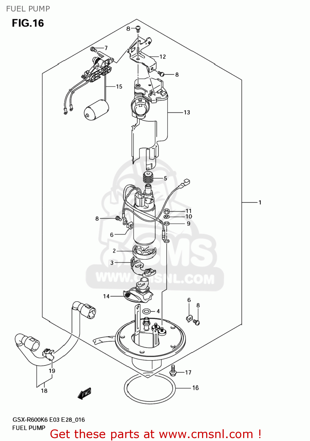 FUEL PUMP GSXR600 2007 (K7) USA (E03)