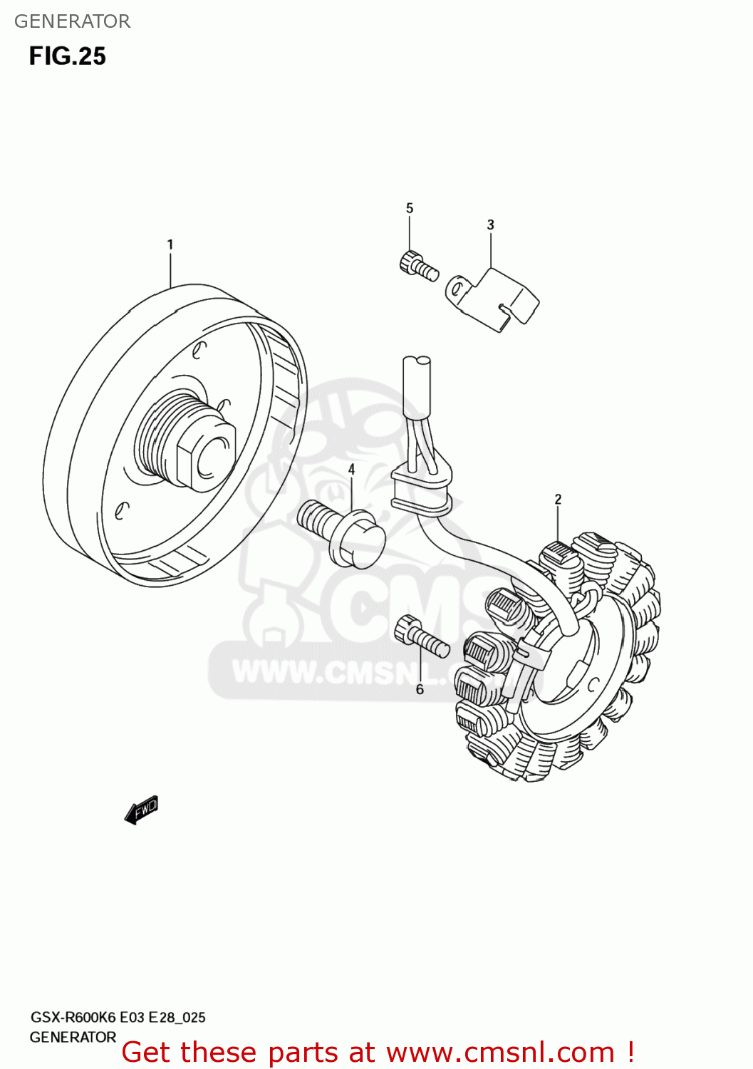 GENERATOR GSXR600 2007 (K7) USA (E03)