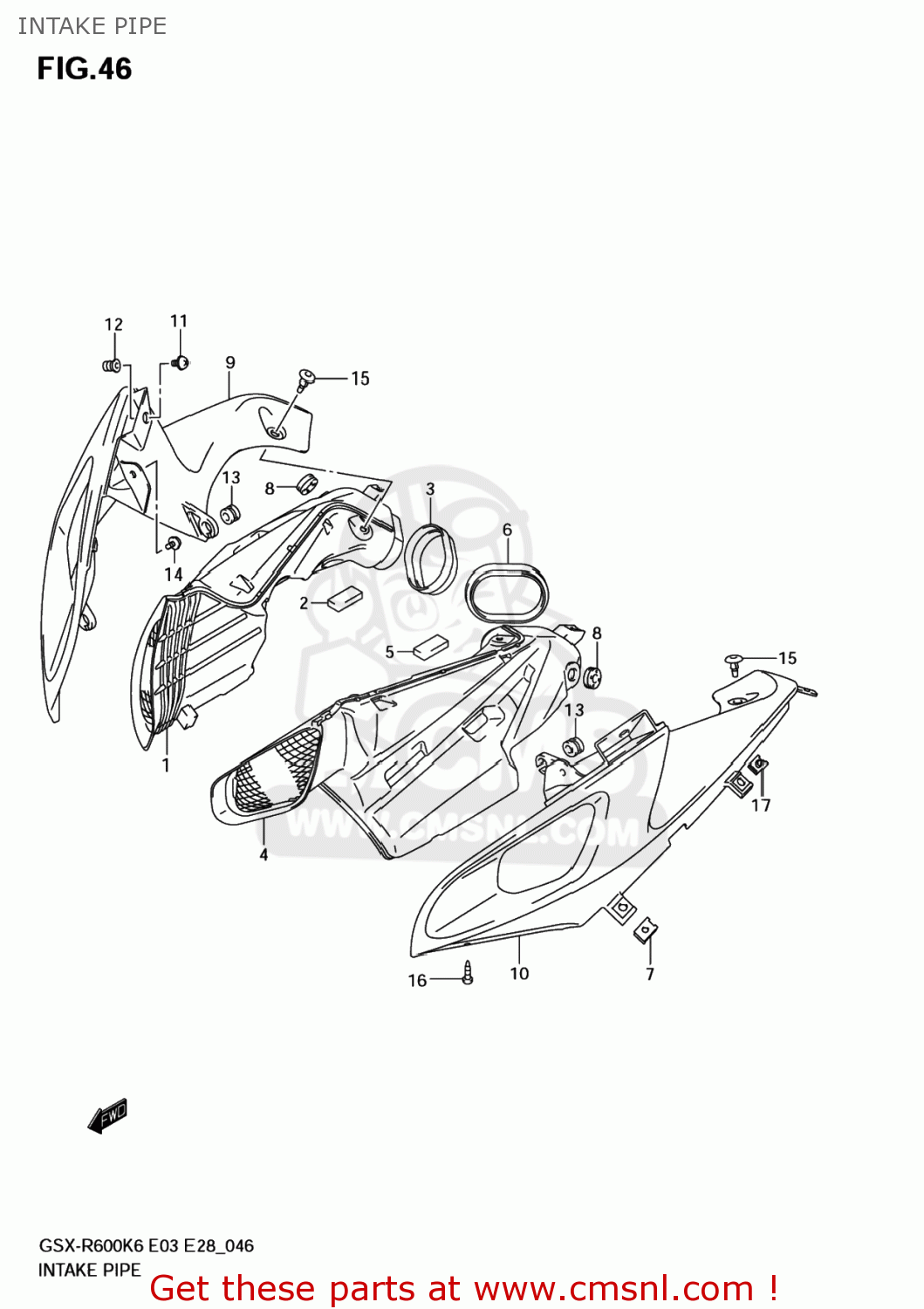 INTAKE PIPE GSXR600 2007 (K7) USA (E03)