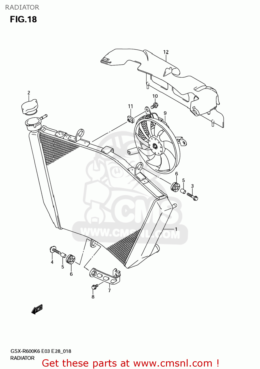 RADIATOR GSXR600 2007 (K7) USA (E03)