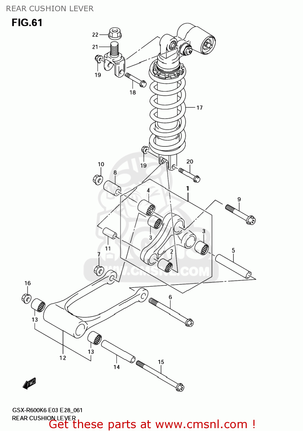 REAR CUSHION LEVER GSXR600 2007 (K7) USA (E03)