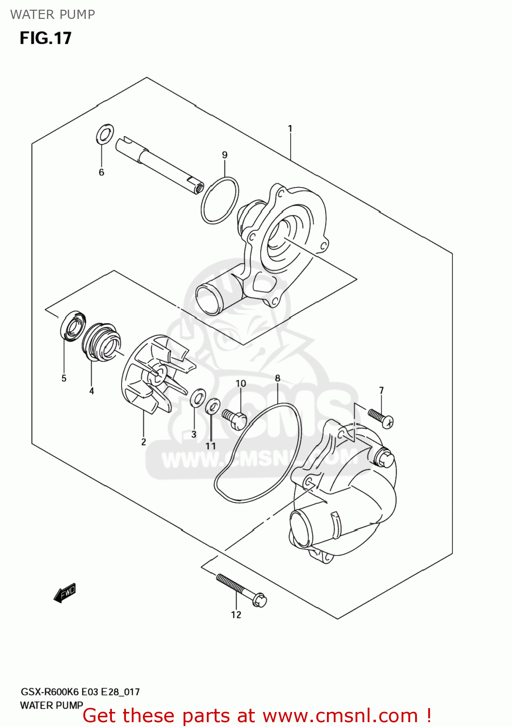 WATER PUMP GSXR600 2007 (K7) USA (E03)