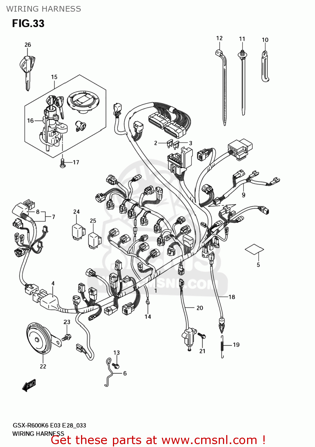 WIRING HARNESS GSXR600 2007 (K7) USA (E03)
