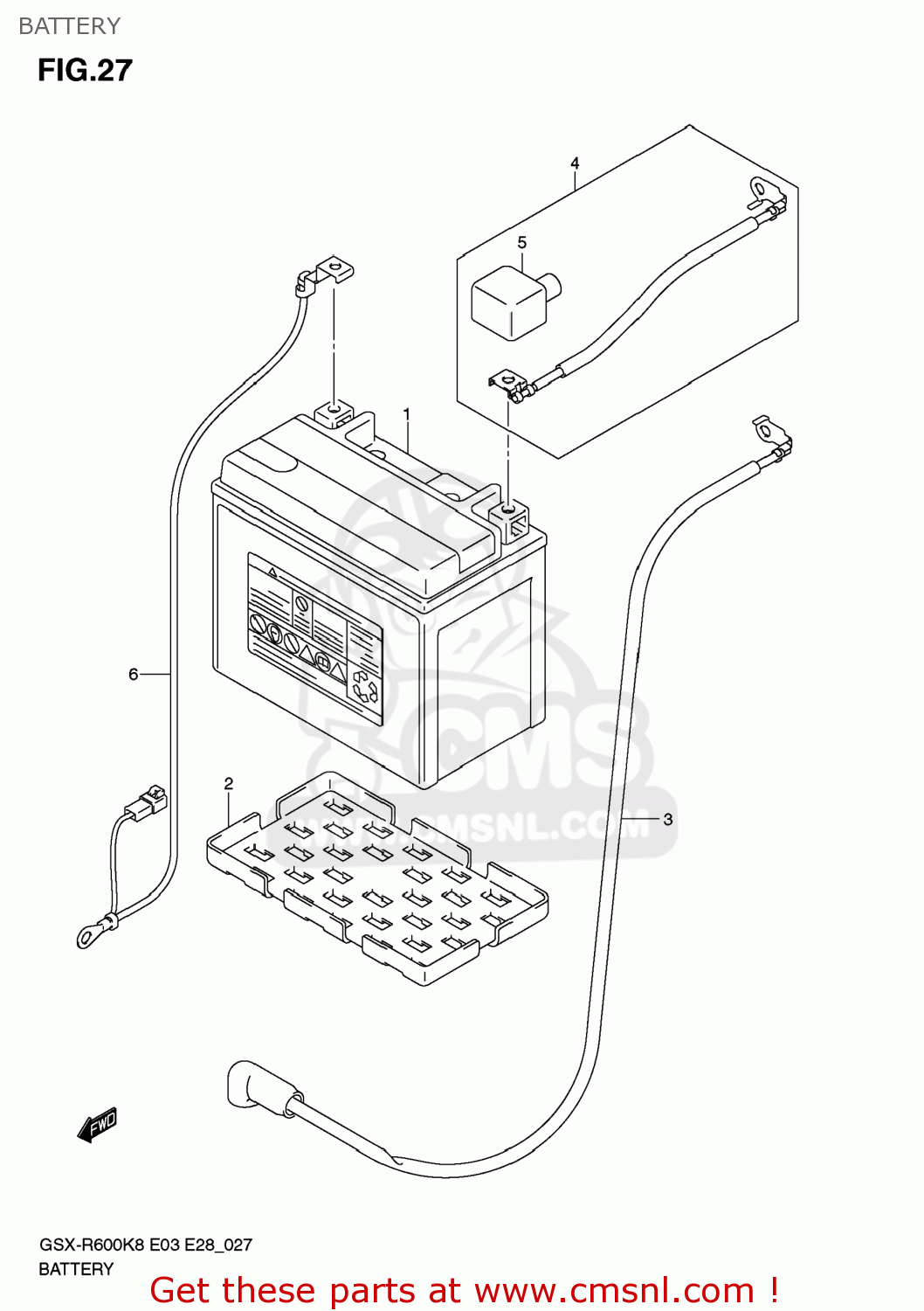 BATTERY GSXR600 2008 (K8) USA (E03)