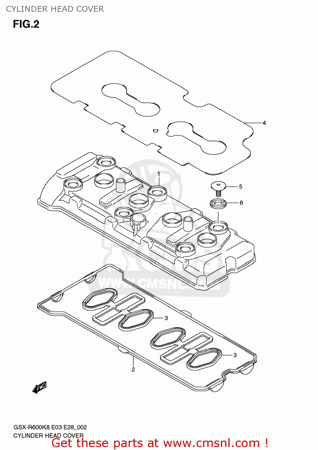 CYLINDER HEAD COVER GSXR600 2008 (K8) USA (E03)