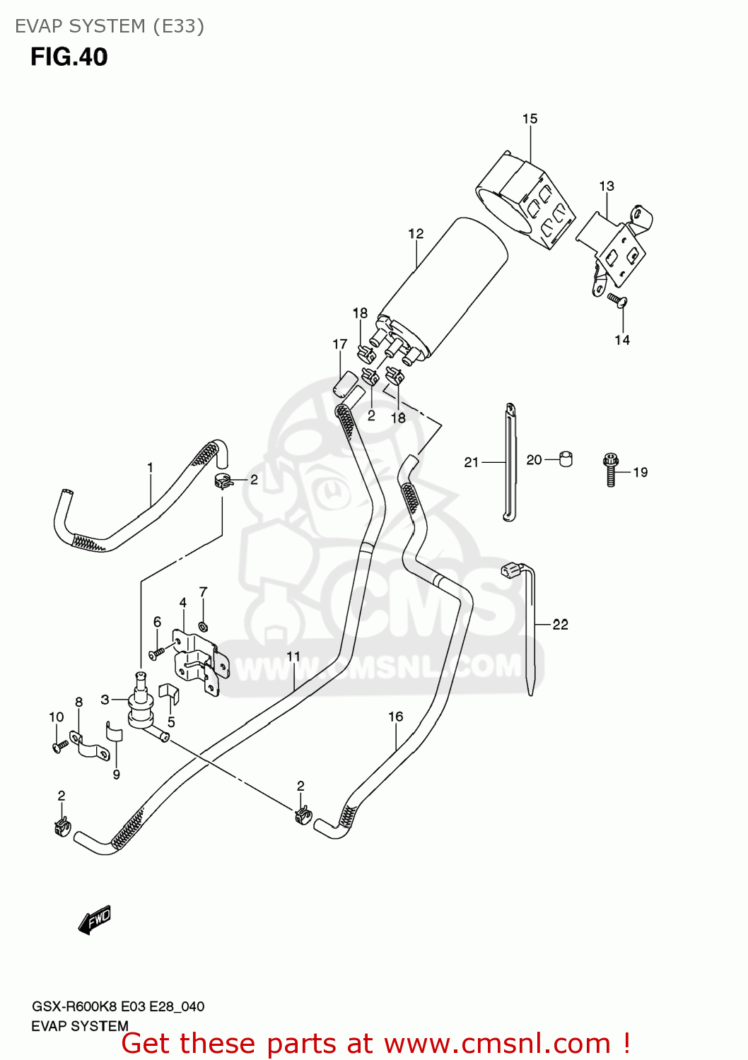 EVAP SYSTEM (E33) GSXR600 2008 (K8) USA (E03)