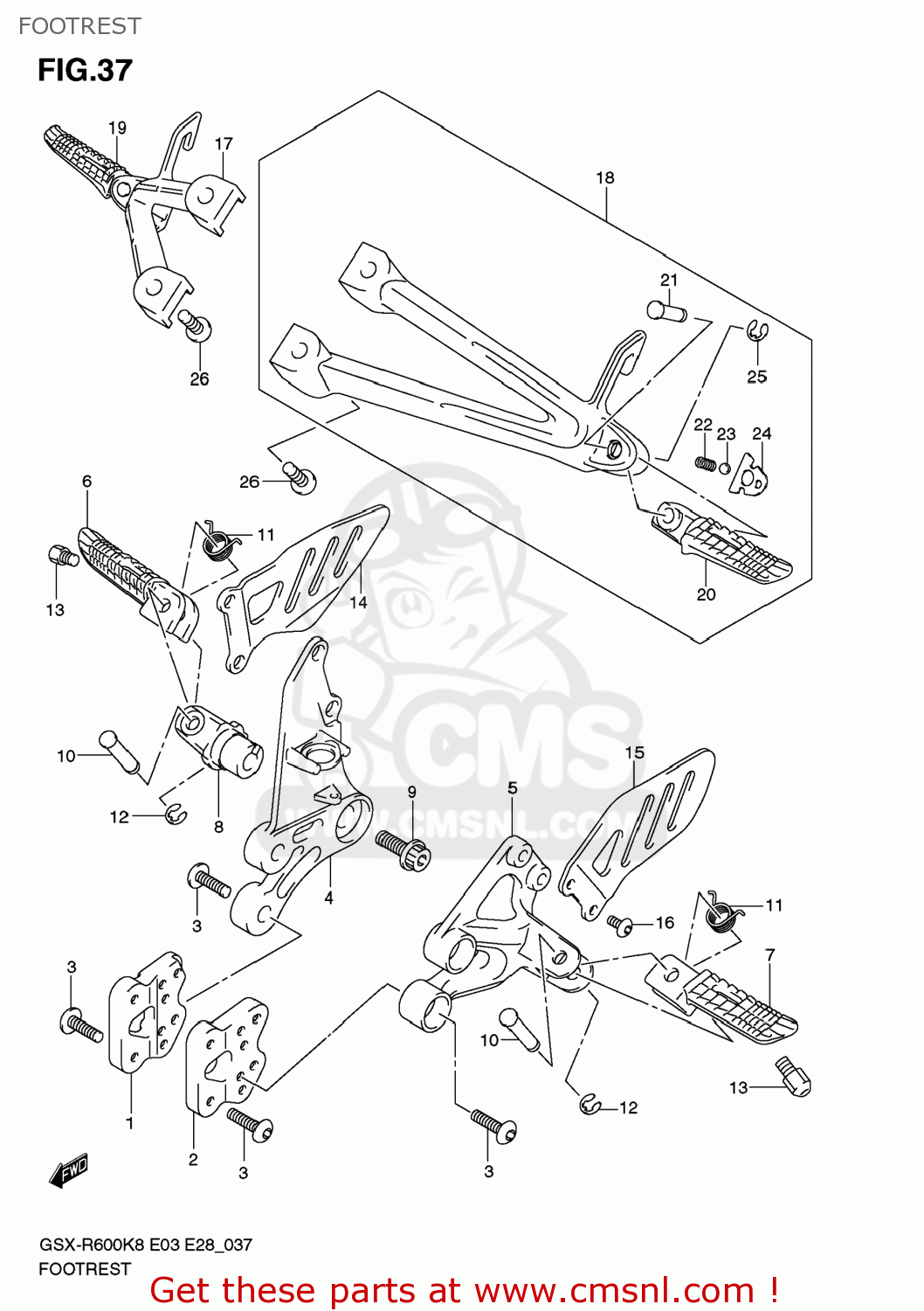 FOOTREST GSXR600 2008 (K8) USA (E03)