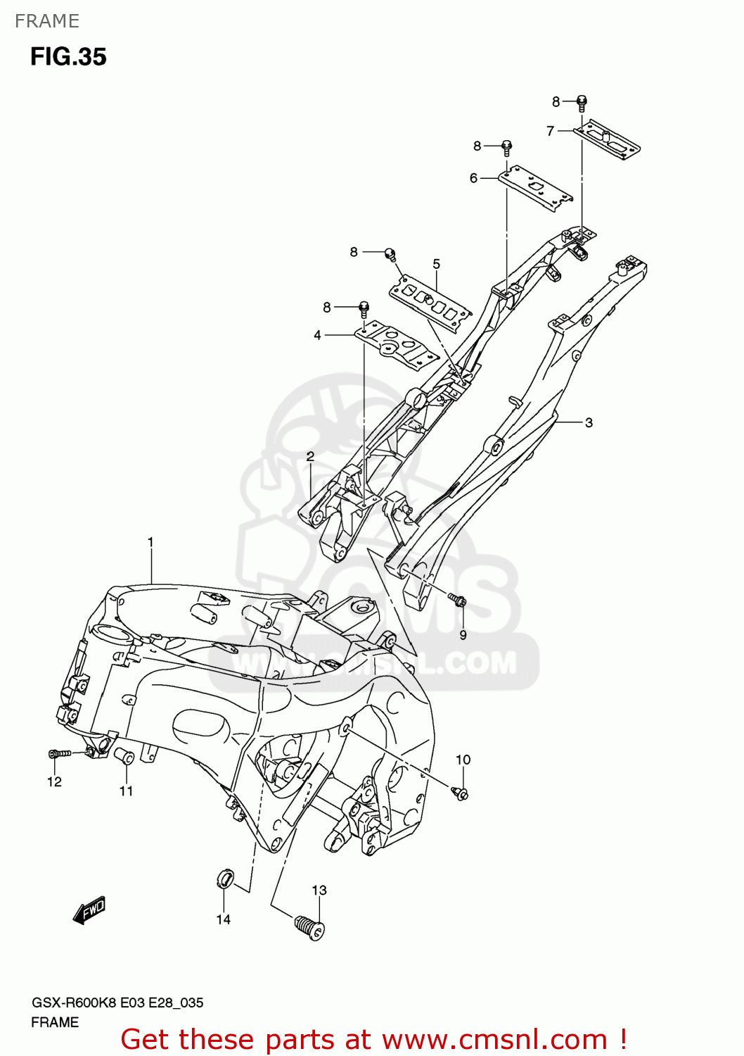 FRAME GSXR600 2008 (K8) USA (E03)