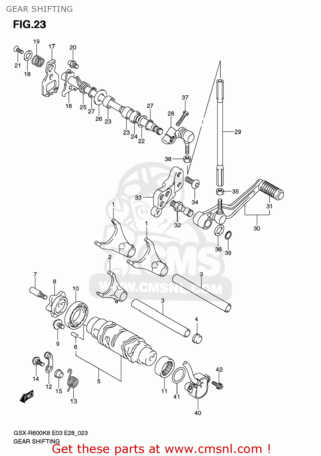 GEAR SHIFTING GSXR600 2008 (K8) USA (E03)