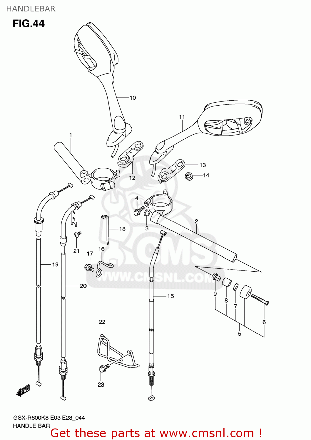 HANDLEBAR GSXR600 2008 (K8) USA (E03)