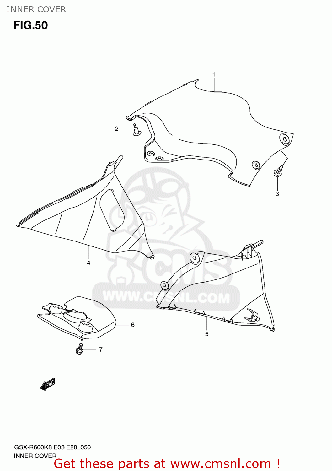 INNER COVER GSXR600 2008 (K8) USA (E03)