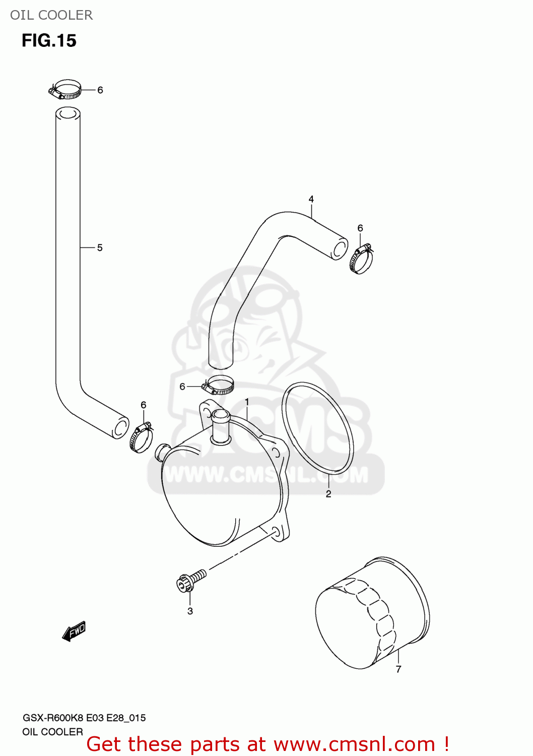 OIL COOLER GSXR600 2008 (K8) USA (E03)