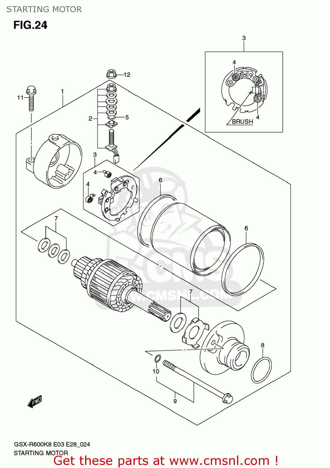 STARTING MOTOR GSXR600 2008 (K8) USA (E03)