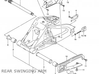 REAR SWINGING ARM - GSXR600 2008 (K8) USA (E03)