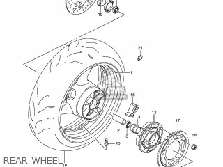 REAR WHEEL - GSXR600 2008 (K8) USA (E03)