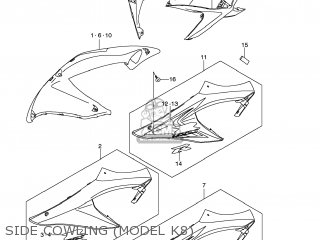 SIDE COWLING (MODEL K8) - GSXR600 2008 (K8) USA (E03)