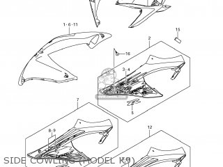 SIDE COWLING (MODEL K9) - GSXR600 2008 (K8) USA (E03)