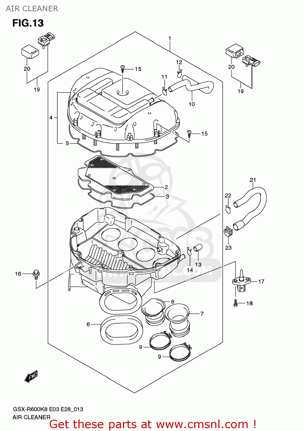 AIR CLEANER GSXR600 2009 (K9) USA (E03)