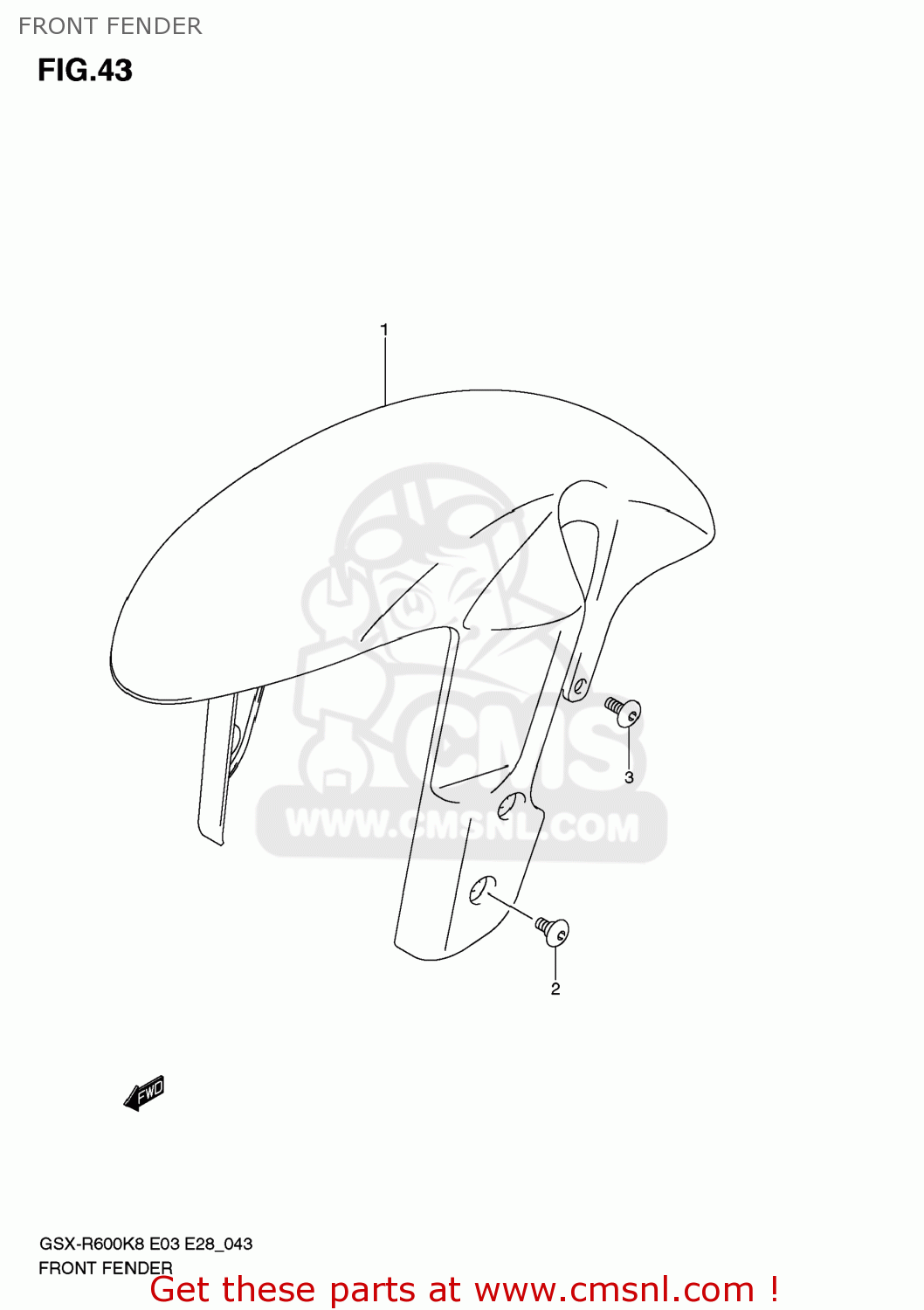 FRONT FENDER GSXR600 2009 (K9) USA (E03)