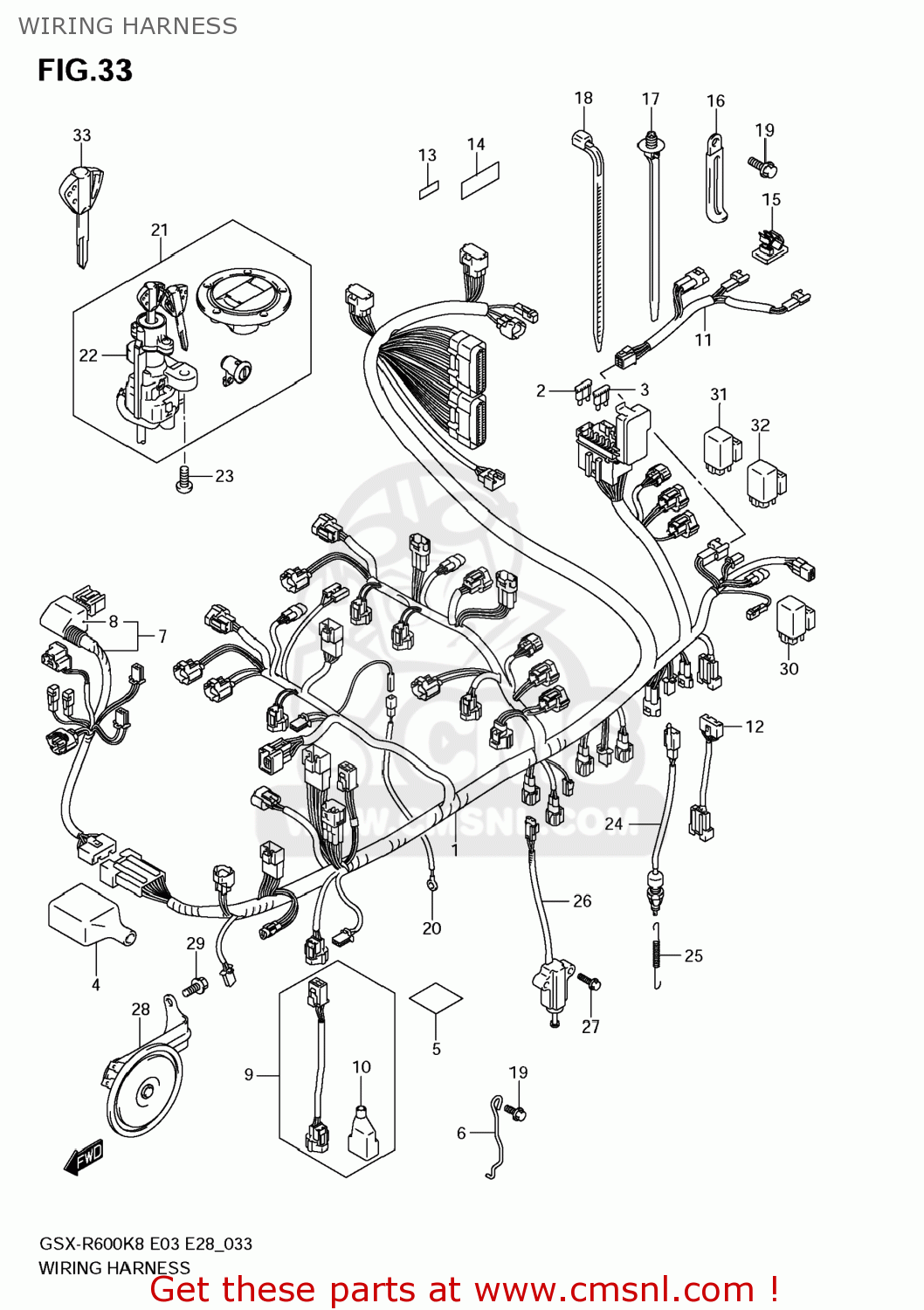 WIRING HARNESS GSXR600 2009 (K9) USA (E03)