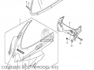 COWLING BODY (MODEL K9) - GSXR600 2009 (K9) USA (E03)