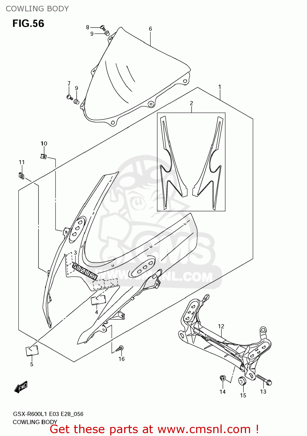 COWLING BODY GSXR600 2011 (L1) USA (E03)