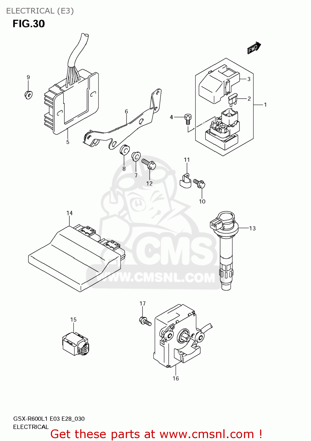 ELECTRICAL (E3) GSXR600 2011 (L1) USA (E03)