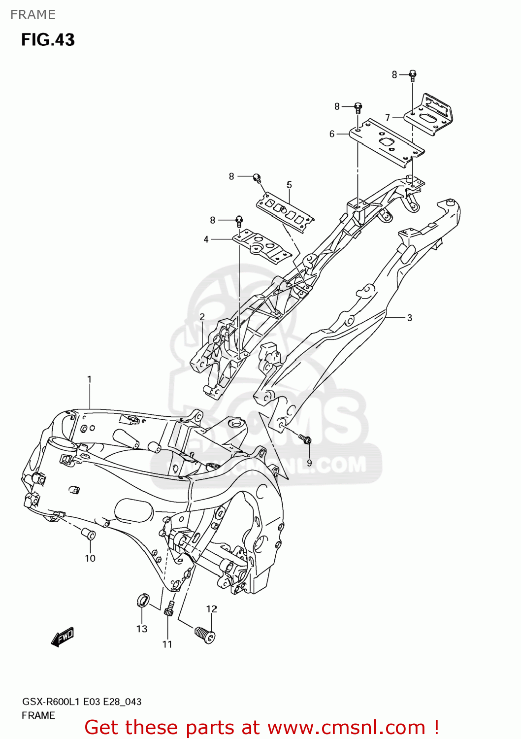FRAME GSXR600 2011 (L1) USA (E03)