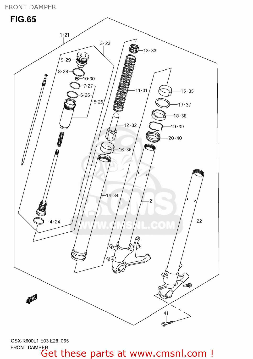 FRONT DAMPER GSXR600 2011 (L1) USA (E03)