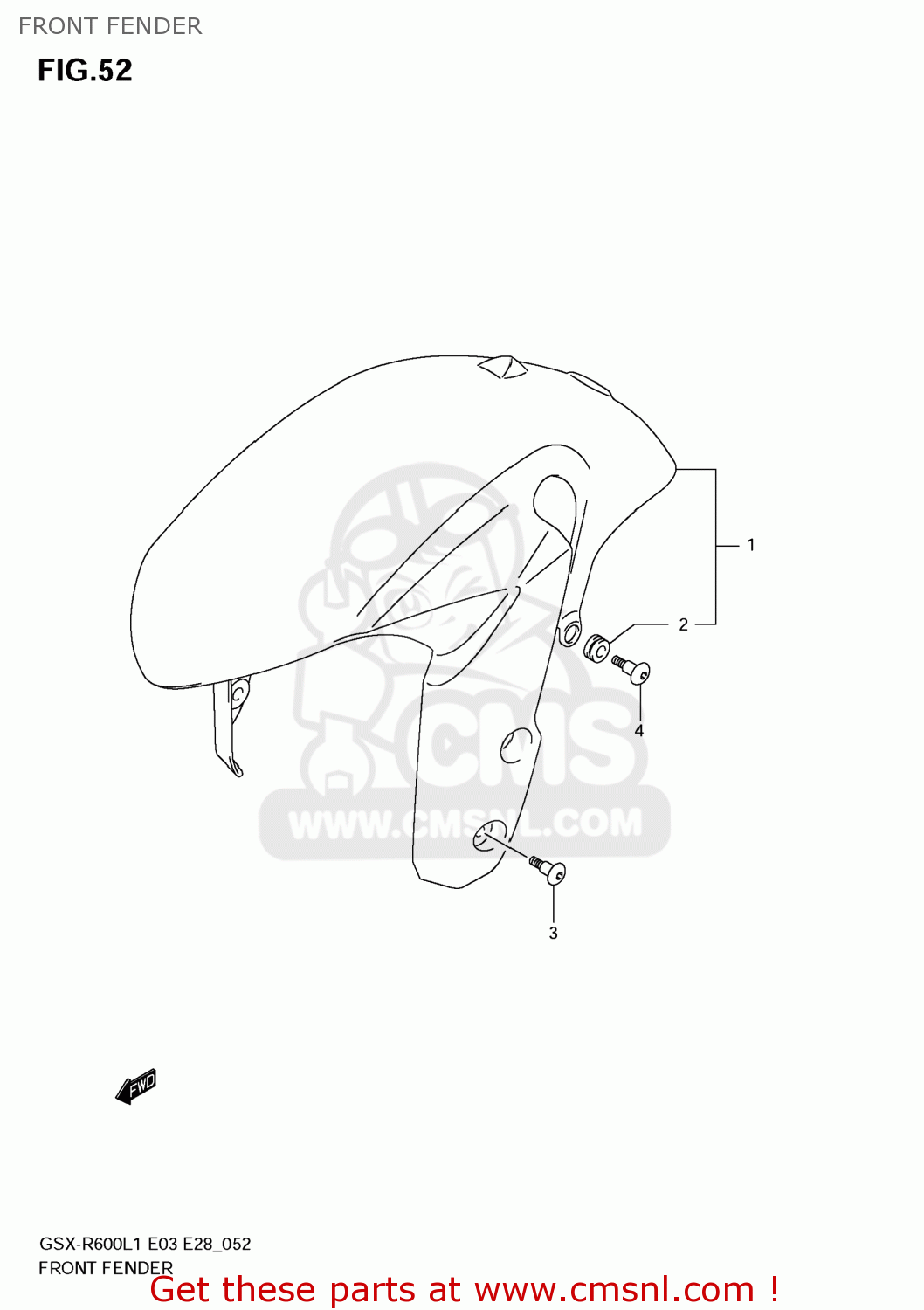 FRONT FENDER GSXR600 2011 (L1) USA (E03)