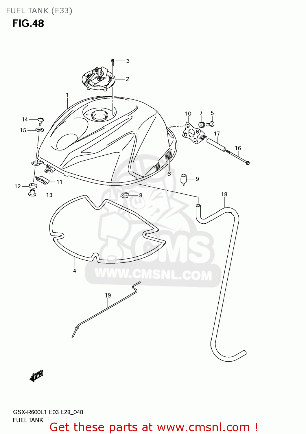 FUEL TANK (E33) GSXR600 2011 (L1) USA (E03)