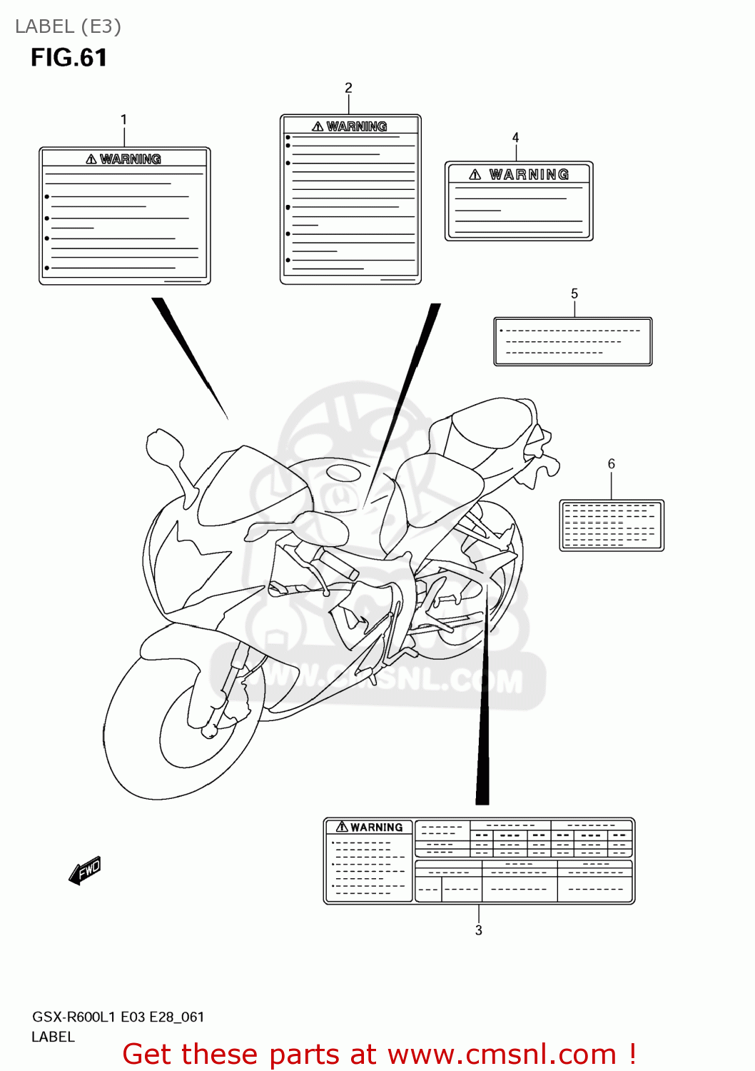 LABEL (E3) GSXR600 2011 (L1) USA (E03)