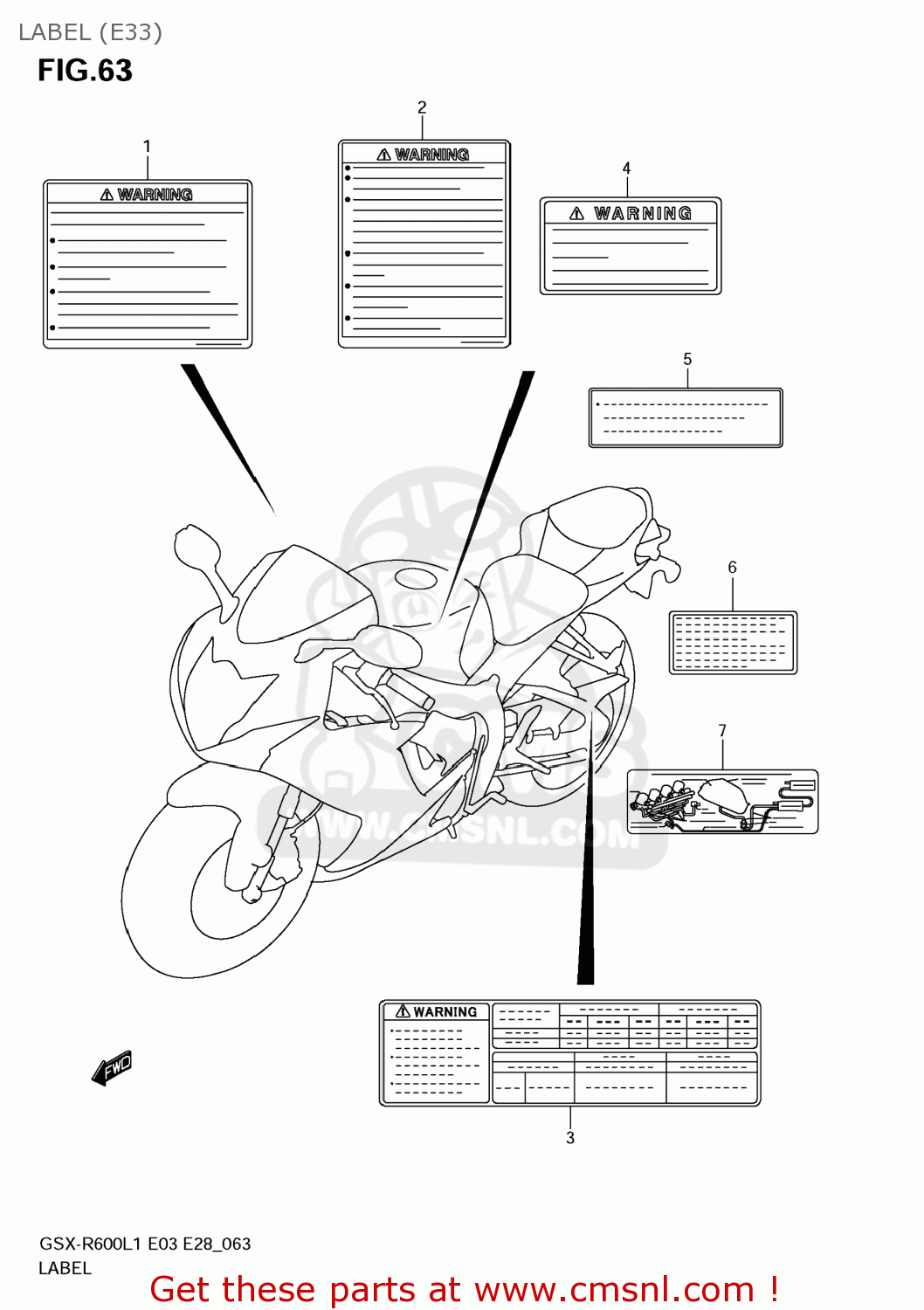 LABEL (E33) GSXR600 2011 (L1) USA (E03)