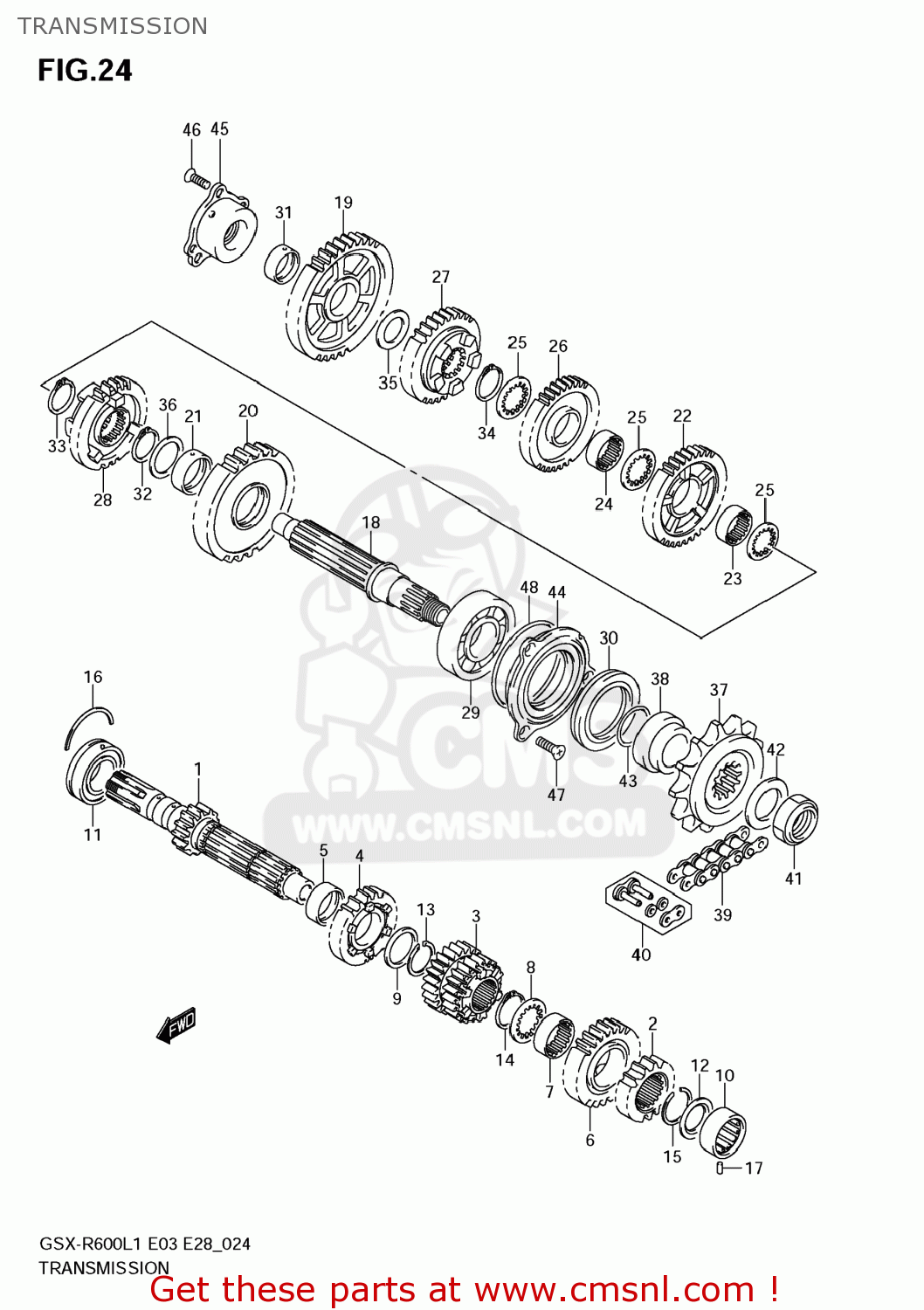 TRANSMISSION GSXR600 2011 (L1) USA (E03)