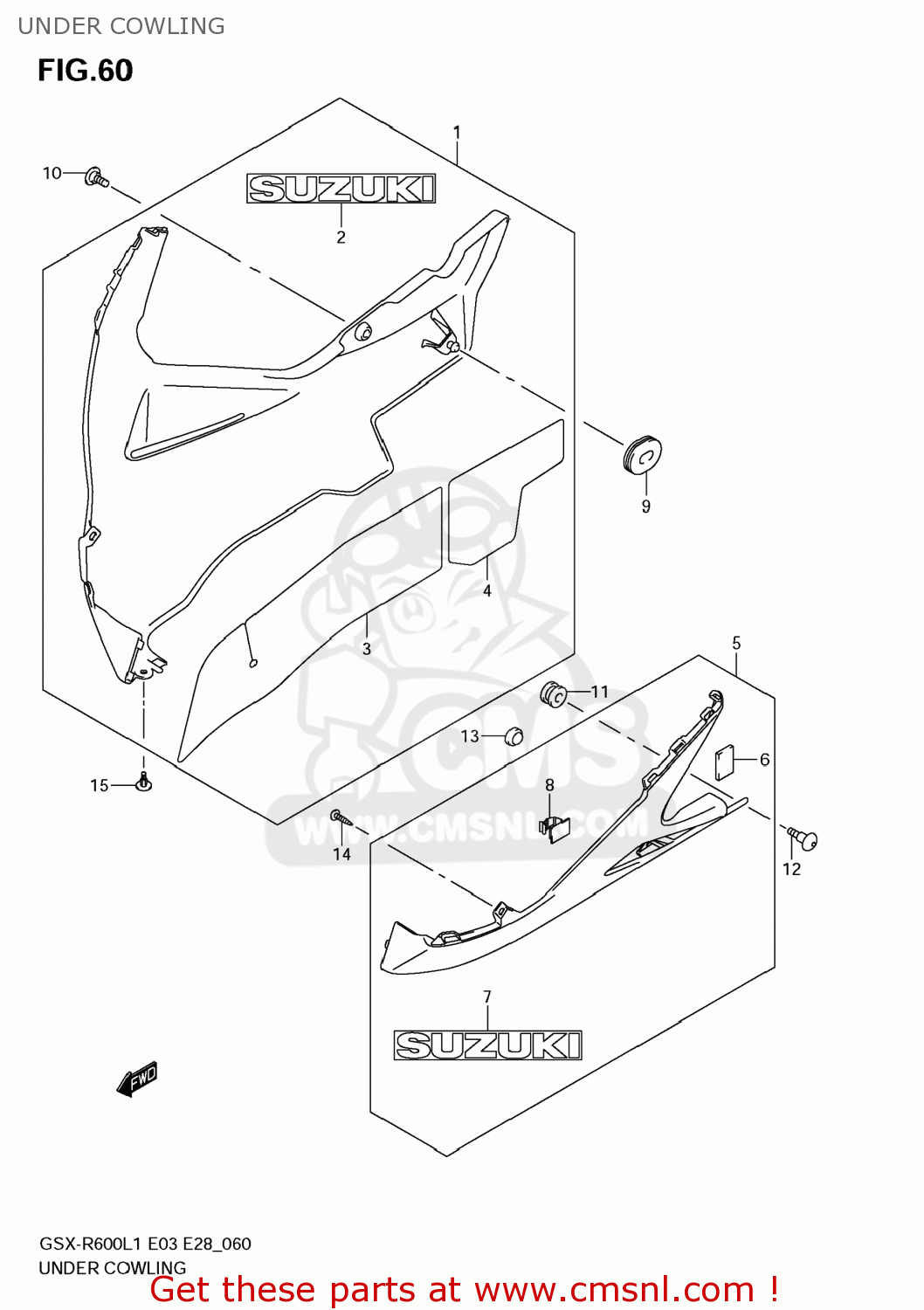 UNDER COWLING GSXR600 2011 (L1) USA (E03)