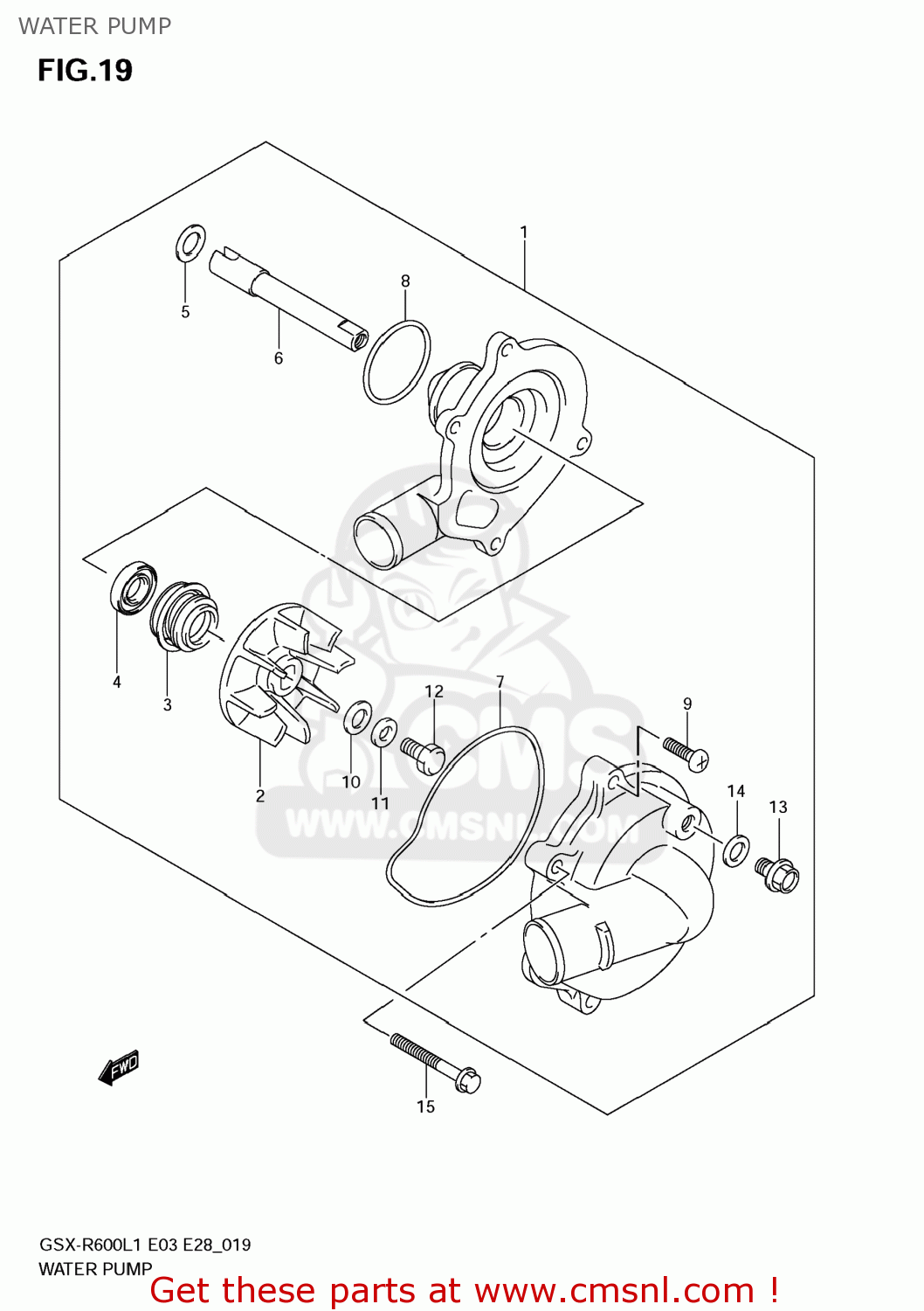 WATER PUMP GSXR600 2011 (L1) USA (E03)