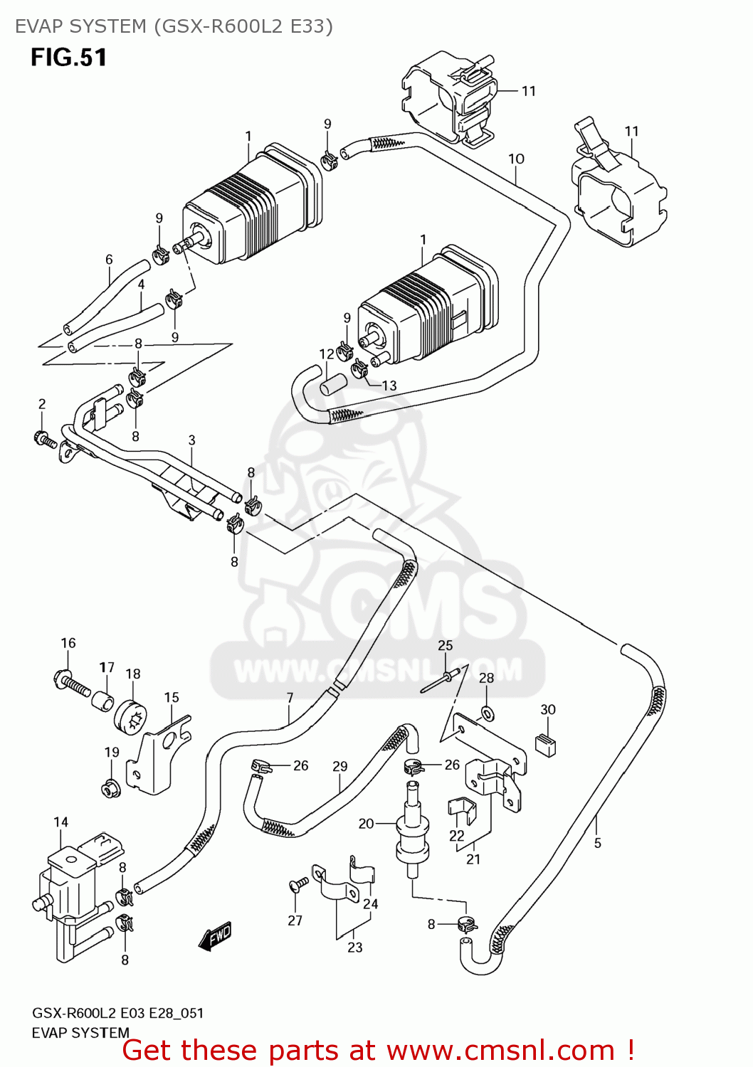 EVAP SYSTEM (GSX-R600L2 E33) GSXR600 2012 (L2) USA (E03)