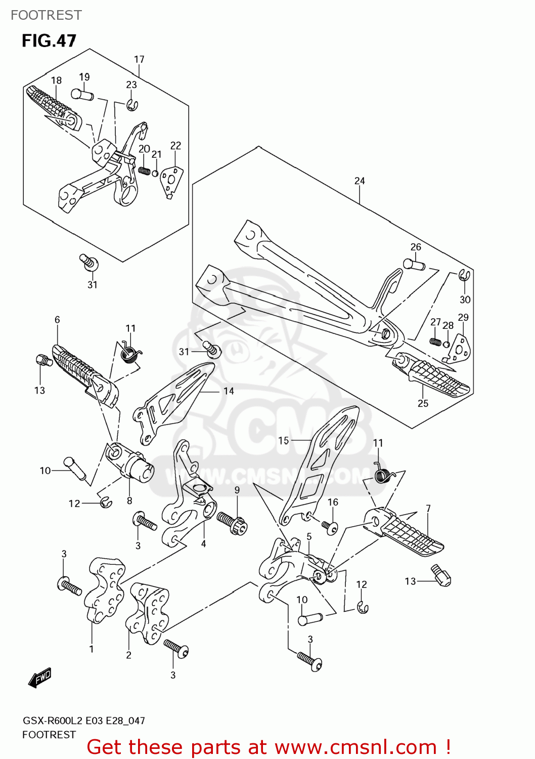 FOOTREST GSXR600 2012 (L2) USA (E03)