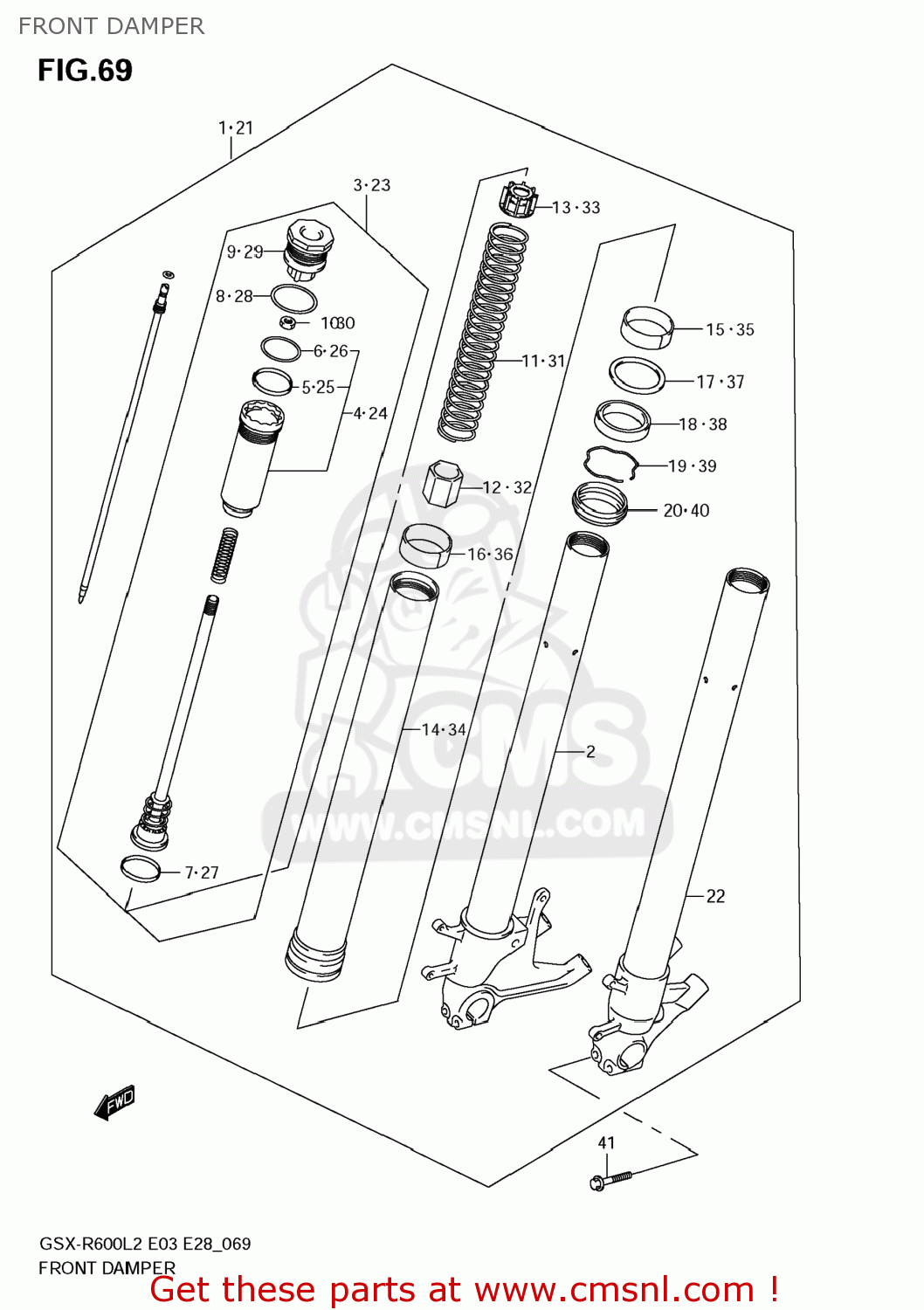 FRONT DAMPER GSXR600 2012 (L2) USA (E03)