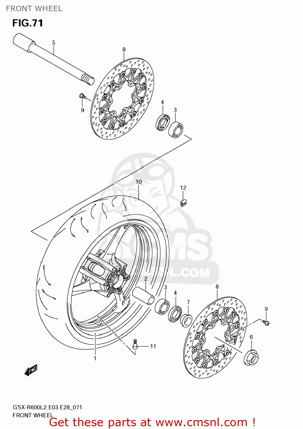 FRONT WHEEL GSXR600 2012 (L2) USA (E03)