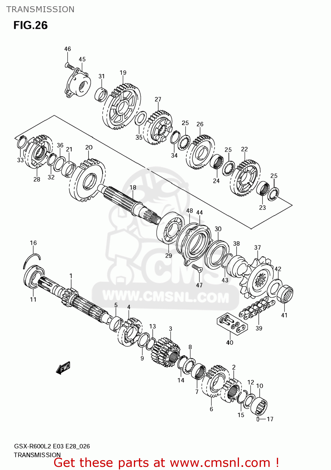 TRANSMISSION GSXR600 2012 (L2) USA (E03)