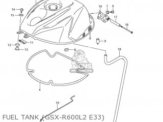 FUEL TANK (GSX-R600L2 E33) - GSXR600 2012 (L2) USA (E03)