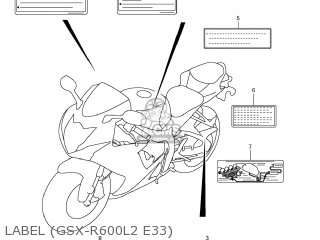 LABEL (GSX-R600L2 E33) - GSXR600 2012 (L2) USA (E03)