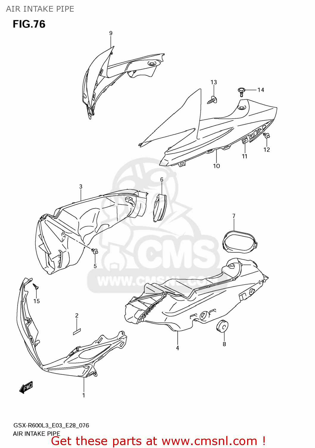 AIR INTAKE PIPE GSXR600 2013 (L3) USA (E03)