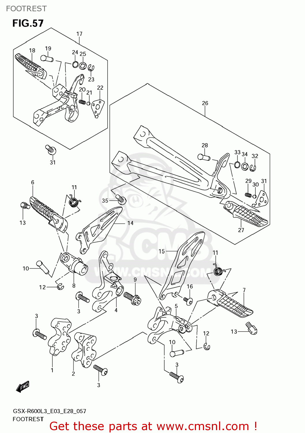 FOOTREST GSXR600 2013 (L3) USA (E03)