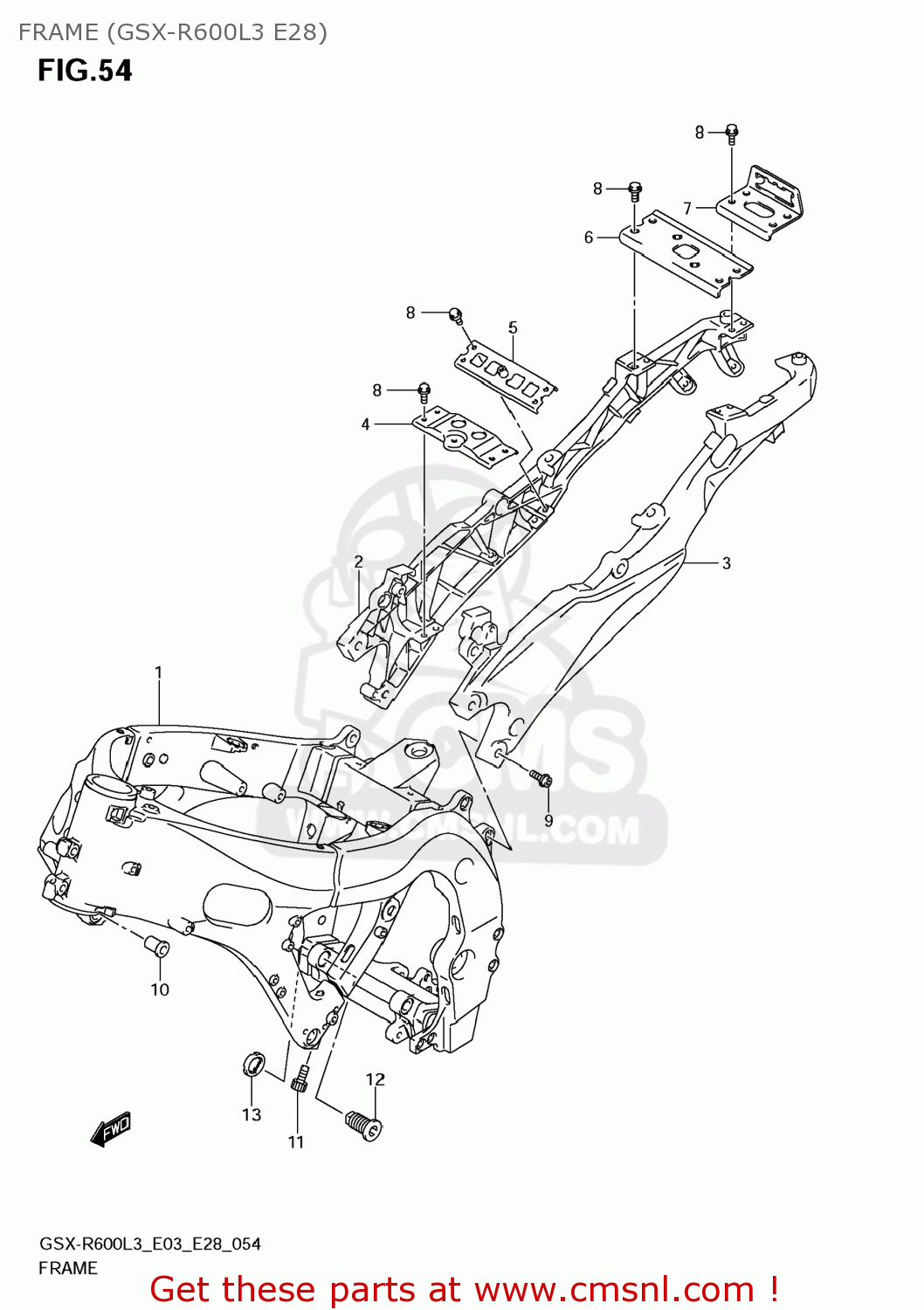 FRAME (GSX-R600L3 E28) GSXR600 2013 (L3) USA (E03)