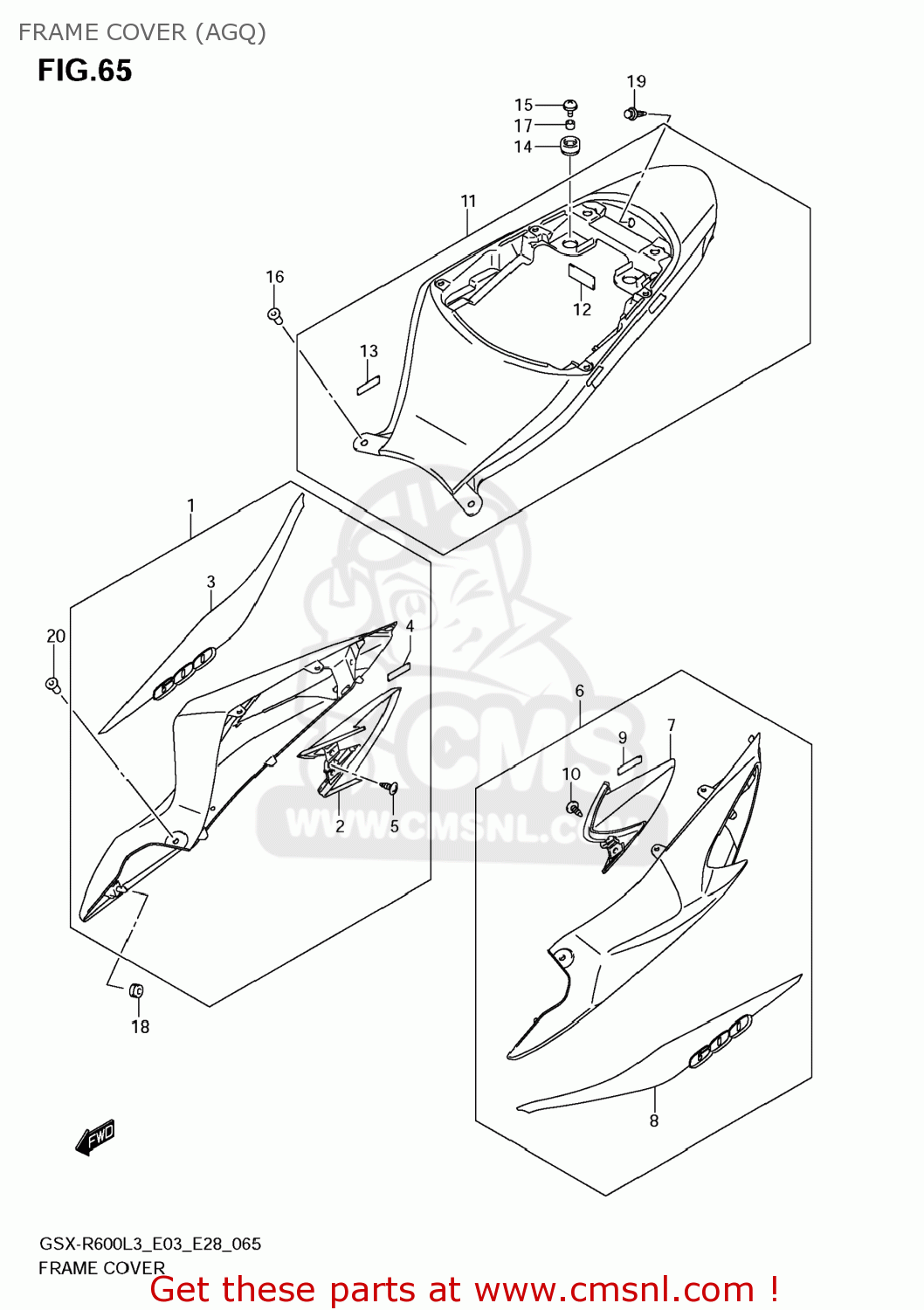 FRAME COVER (AGQ) GSXR600 2013 (L3) USA (E03)