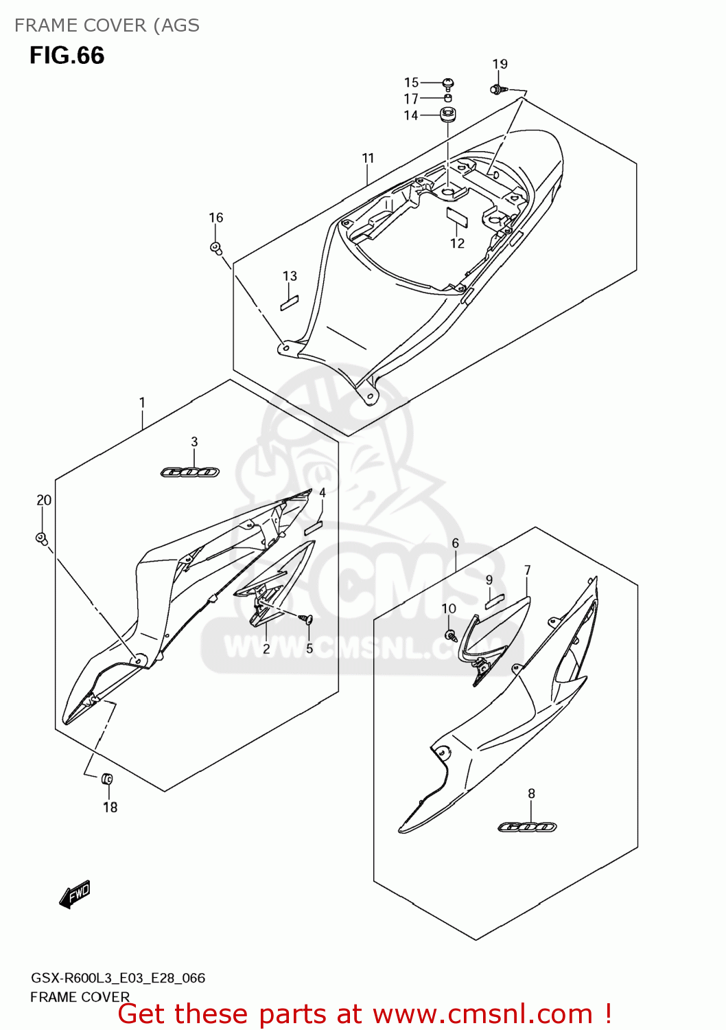 FRAME COVER (AGS GSXR600 2013 (L3) USA (E03)