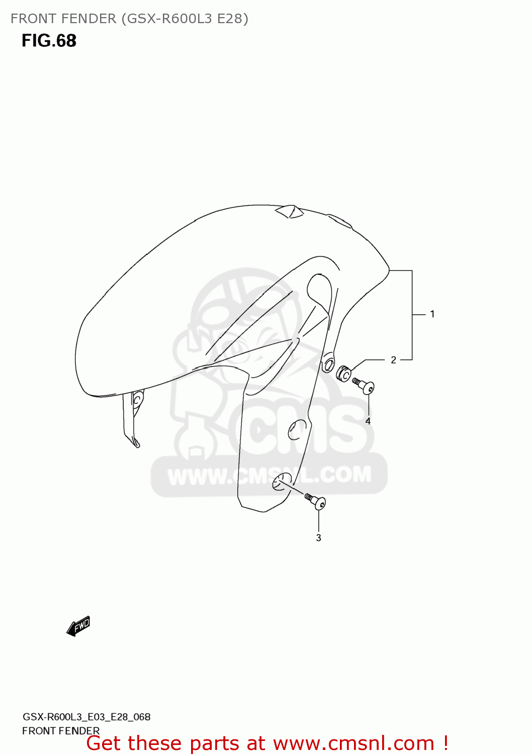 FRONT FENDER (GSX-R600L3 E28) GSXR600 2013 (L3) USA (E03)